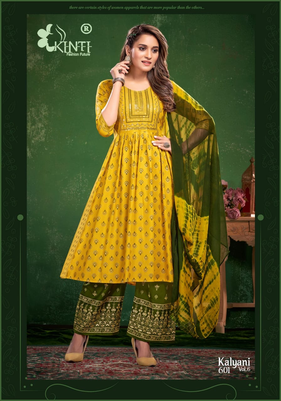 Kalyani Vol 6 By Kinti Rayon Kurti With Palazzo Dupatta Wholesalers In Delhi 
